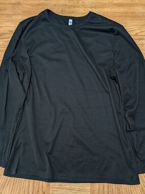 Himone Men's Long-Sleeve Fleece Layering Undershirt — Black